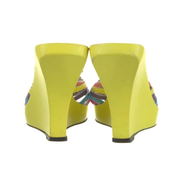 ❤️ Authentic Gorgeous Emilio Pucci Colorful Ribbon Leather Wedges ❤️ - Picture 4 of 5